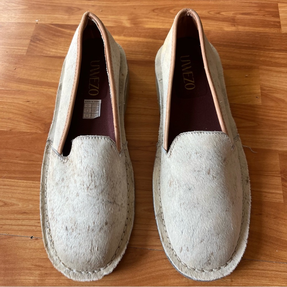 Uwezo cowhide handmade loafers flats